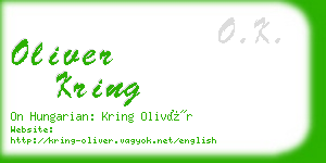 oliver kring business card